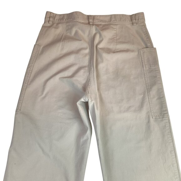 COS Womens 12 Beige High-Waisted Wide Leg Cargo Pants Cotton - Picture 5 of 7